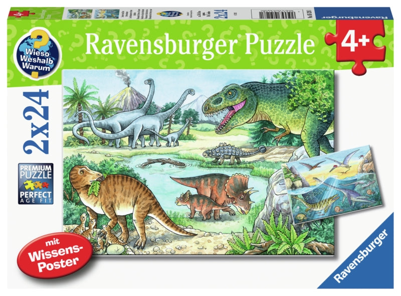 Ravensburger pussel - Dinosaurs Of Land And Sea 2x24 bitar