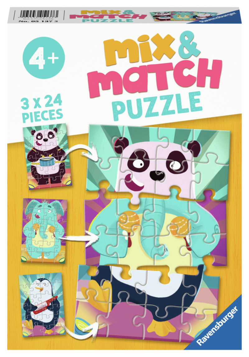 Ravensburger pussel - Mix & Match: Animal Rock 3x24 bitar