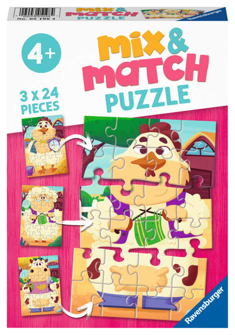 Ravensburger pussel - Mix & Match My Farm Friends 3x24 bitar