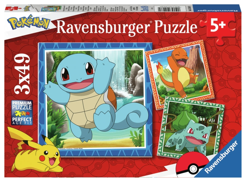 Ravensburger pussel - Charmander, Bulbasaur and Squirtle 3x49 bitar