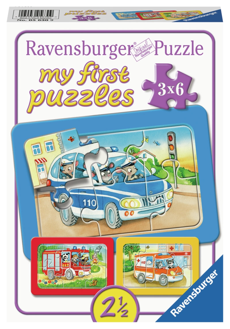 Ravensburger pussel - Animals In Action 3x6 bitar