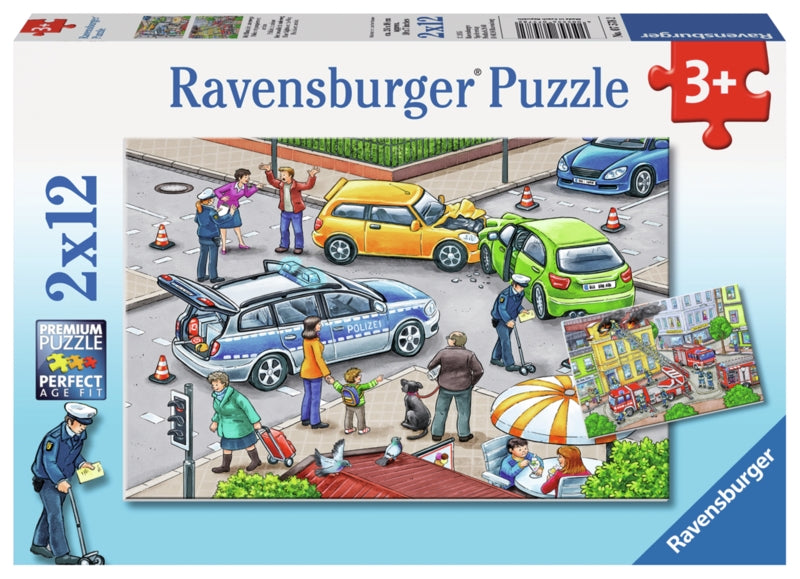 Ravensburger pussel - Blue Lights On The Way 2x12 bitar