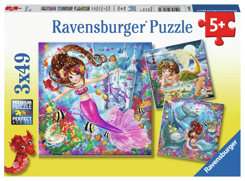 Ravensburger pussel - Charming Mermaids 3x49 bitar