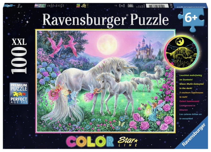 Ravensburger pussel - Unicorns In The Moonlight 100 bitar