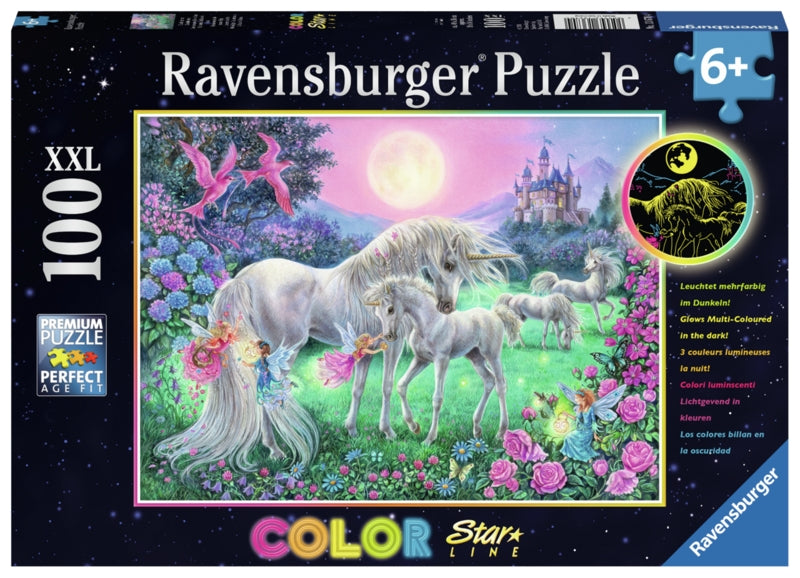 Ravensburger pussel - Unicorns In The Moonlight 100 bitar