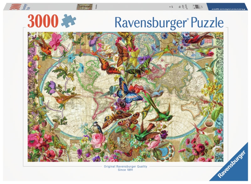 Flora & Fauna World Map 3000p