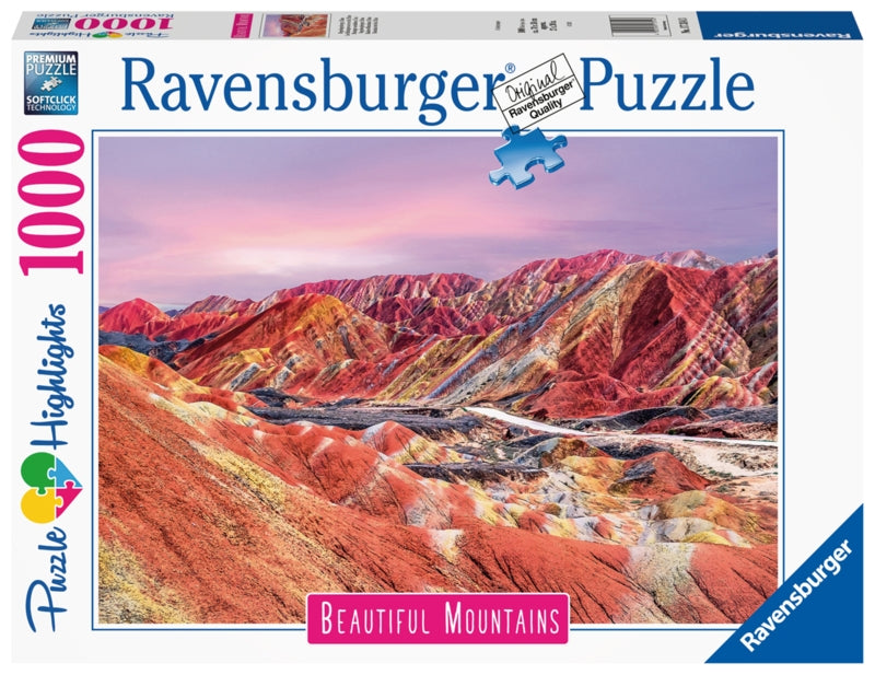 Ravensburger pussel - Rainbow Mountains, China 1000 bitar