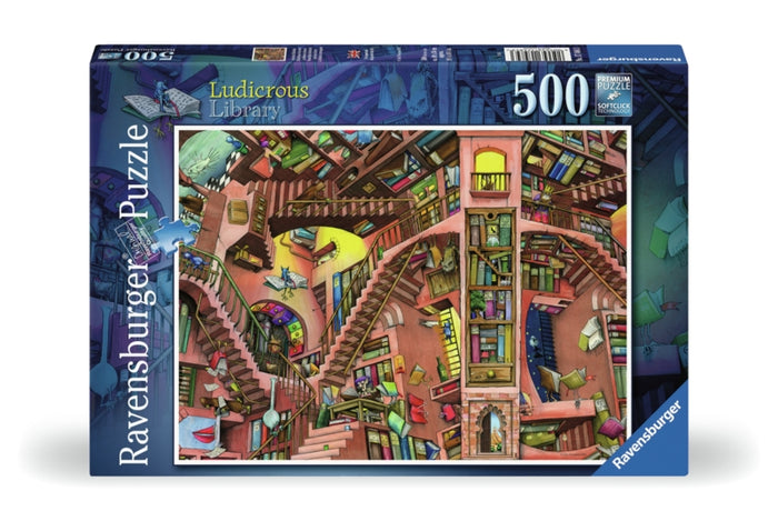Ravensburger pussel - Ludicrous Library 500 bitar