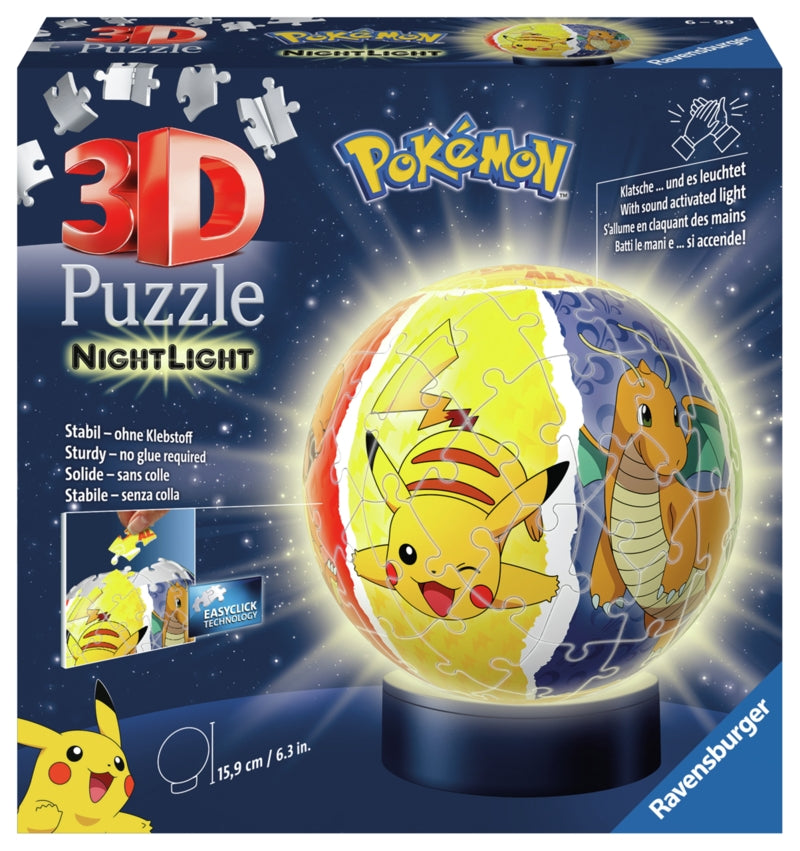 Ravensburger pussel - Pokémon Night Light 3D Ball 72 bitar