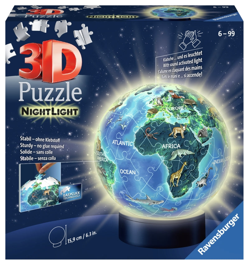 Ravensburger pussel - Children Globe Nightlight 3D Ball 72 bitar