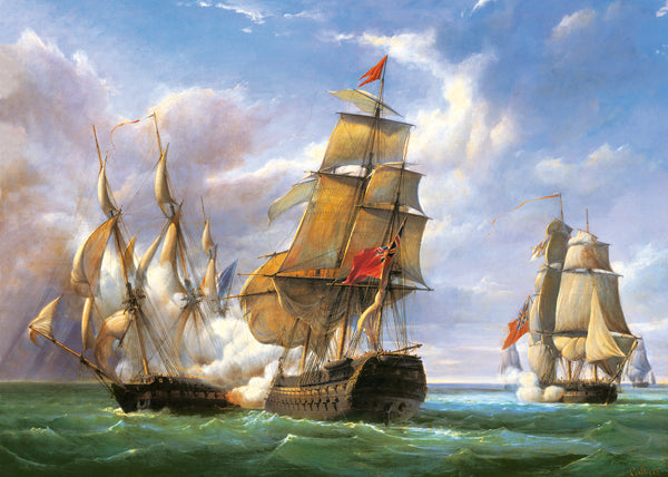 KIDEK pussel - Copy of „Combat between the French Frigate...", 3000-bitar