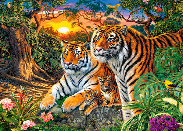 KIDEK pussel - Tiger Family, 180-bitar