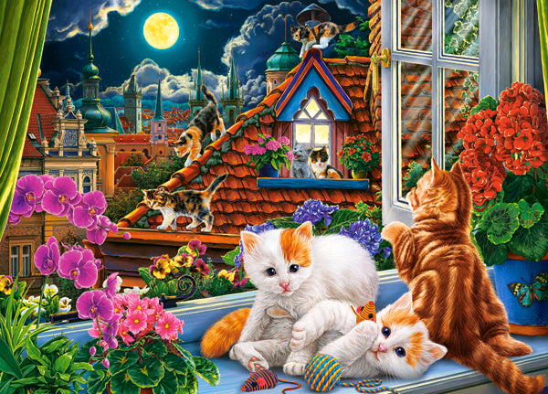 KIDEK pussel - Kittens on the Roof, 180-bitar
