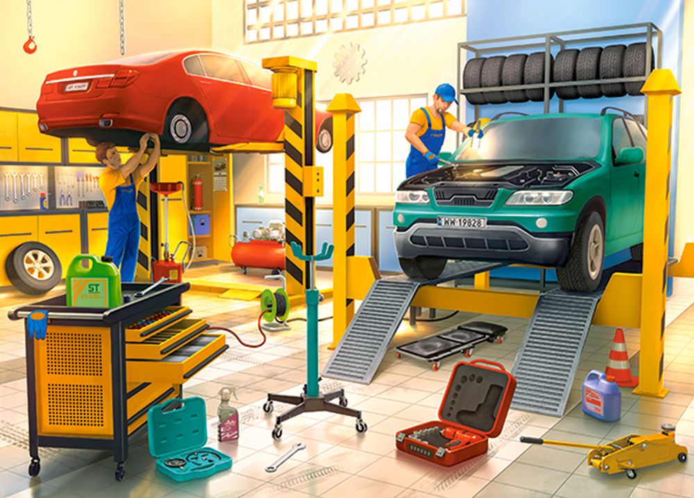 KIDEK pussel - Car Workshop, 120-bitar