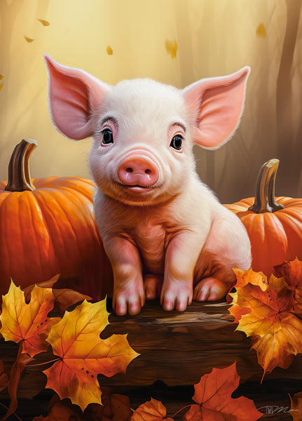 KIDEK pussel - Cute Fall Piglet, 60-bitar