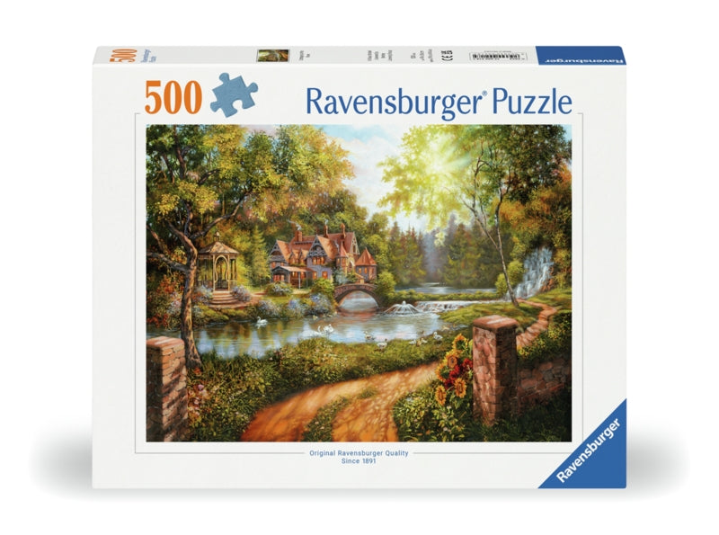 Ravensburger pussel - Cottage By The River 500 bitar