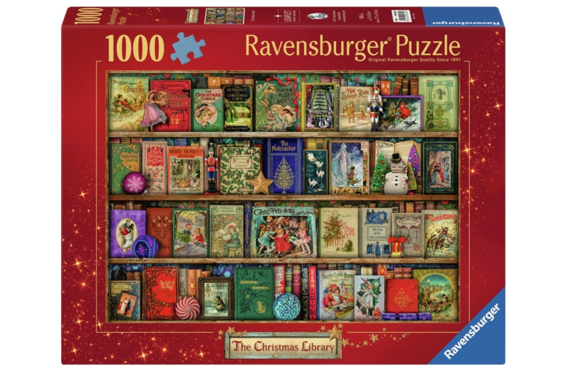 Ravensburger pussel - The Christmas Library 1000 bitar
