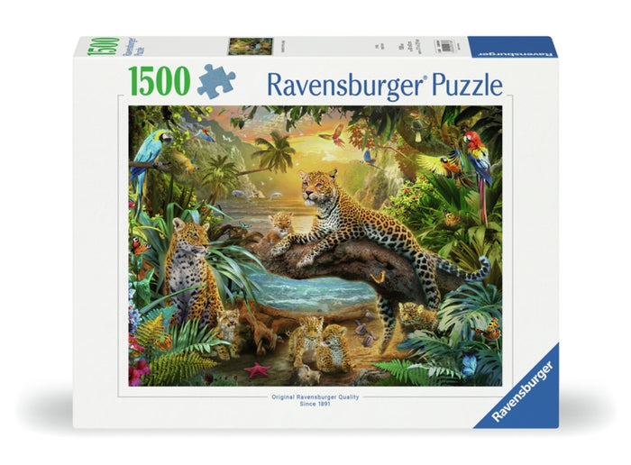 Ravensburger pussel - Leopard Family In The Jungle 1500 bitar