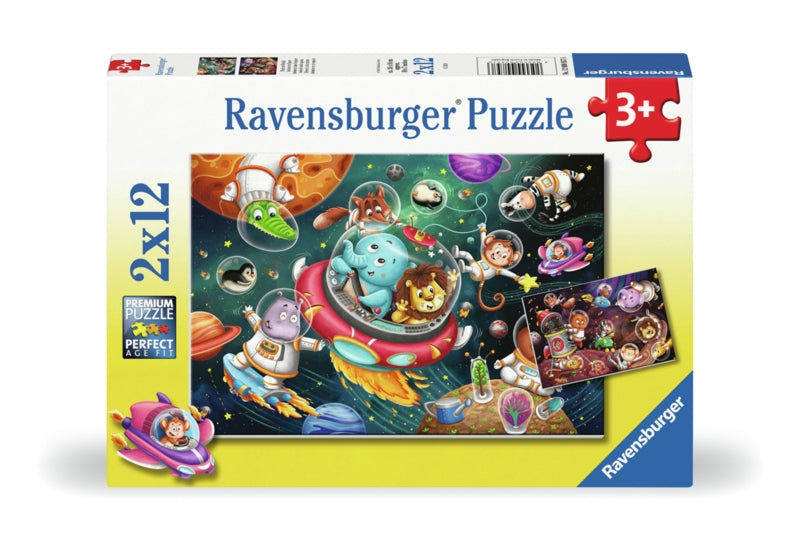 Ravensburger pussel - Animals In Space 2x12 bitar