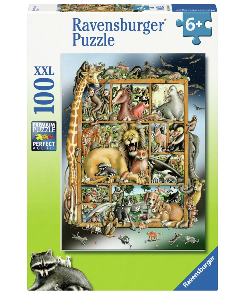 Ravensburger pussel - Animals On The Shelf 100 bitar