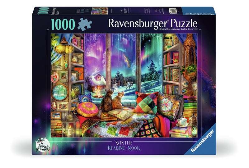 Ravensburger pussel - The Winter Reading Nook 1000 bitar