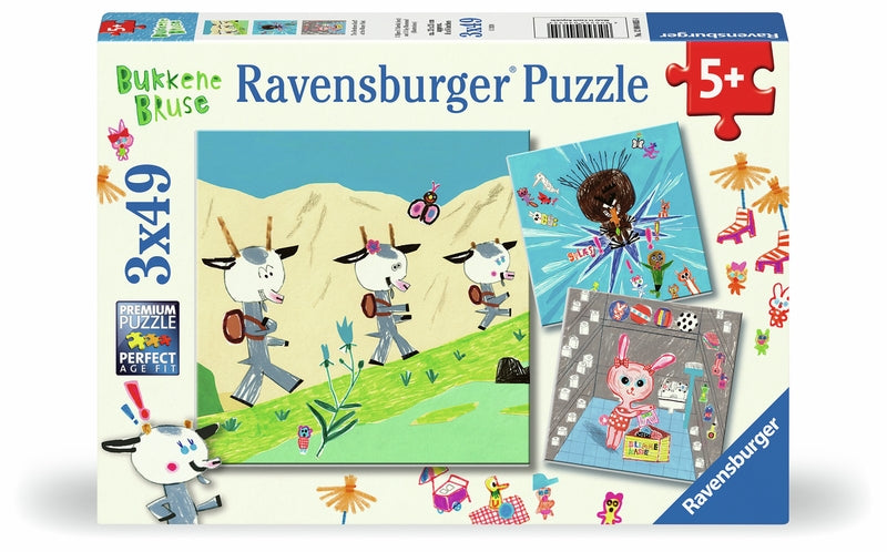 Ravensburger pussel - Bukkene Bruse The Brothers Gruff at the Water Park 3x49 bitar