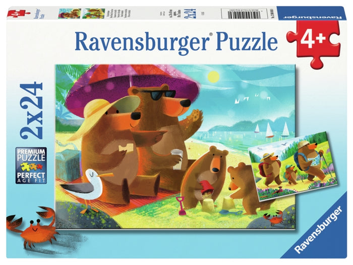Ravensburger pussel - Bear Family Vacations 2x24 bitar