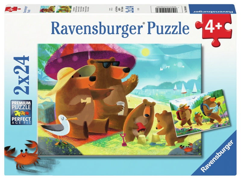 Ravensburger pussel - Bear Family Vacations 2x24 bitar