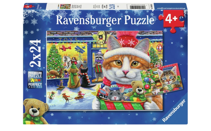 Ravensburger pussel - Christmas Kitties 2x24 bitar