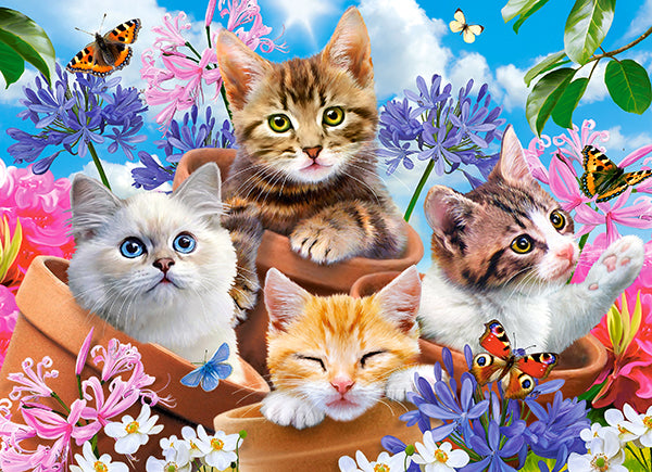 KIDEK pussel - Kittens with Flowers, 70-bitar