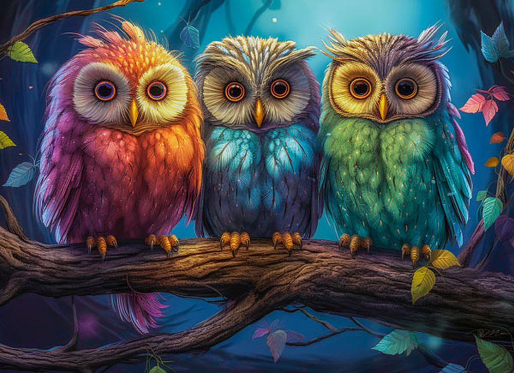 KIDEK pussel - Three Little Owls, 300-bitar