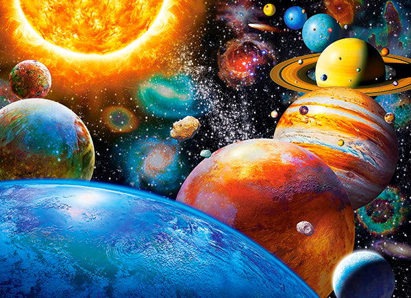 KIDEK pussel - Planets and their Moons, 300-bitar