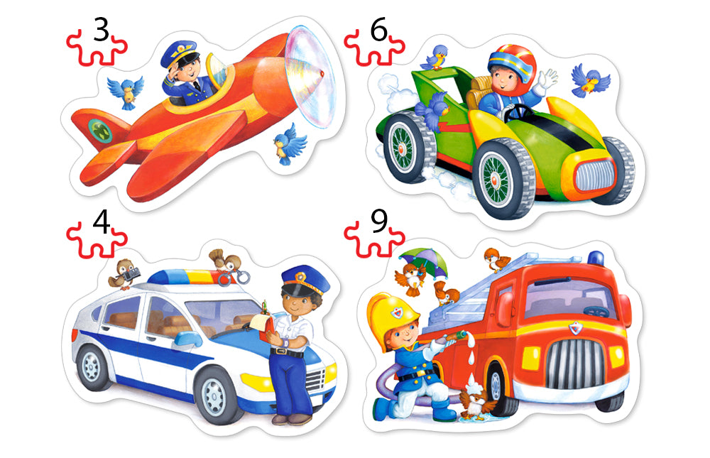 KIDEK pussel - Exciting Jobs, 4 bitar pussel - 3 bitar, 4 bitar, 6 bitar och 9 bitar