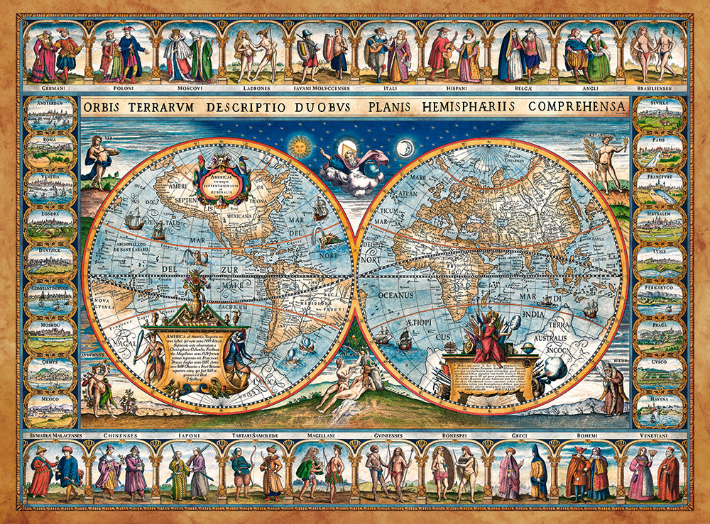 KIDEK pussel - Map of the world, 1639 bitar, 2000-bitar