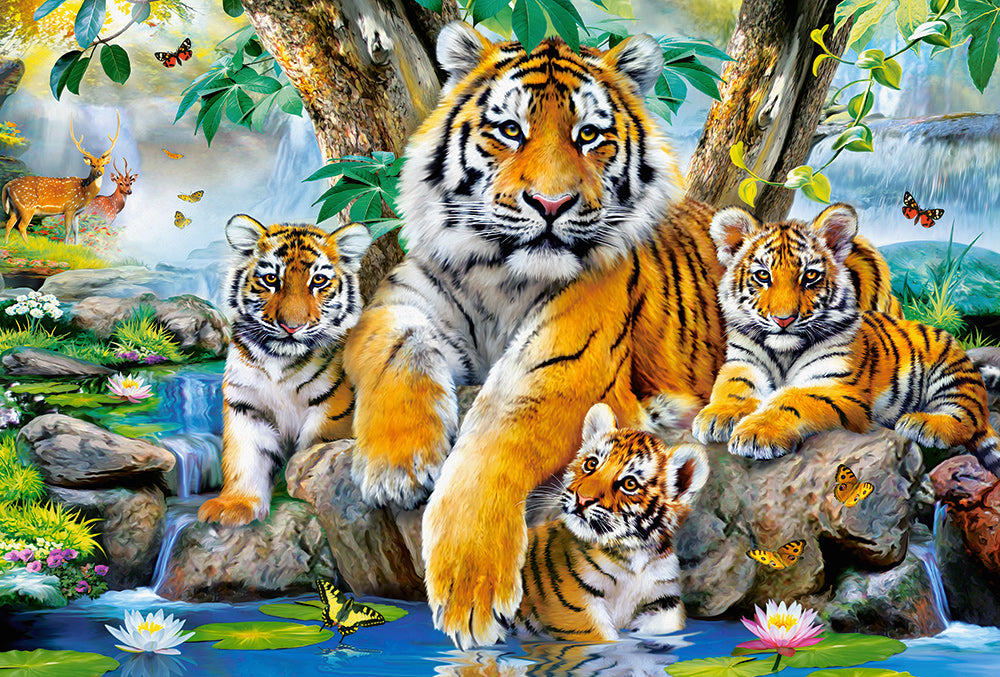 KIDEK pussel - Tigers by the Stream, 1000-bitar