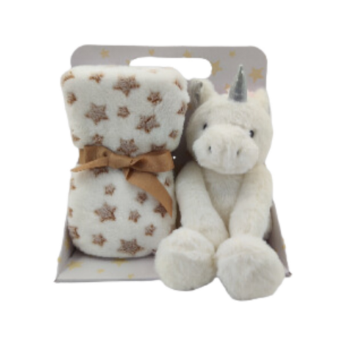 Carlo Baby Fleecefilt & Gosedjur Unicorn