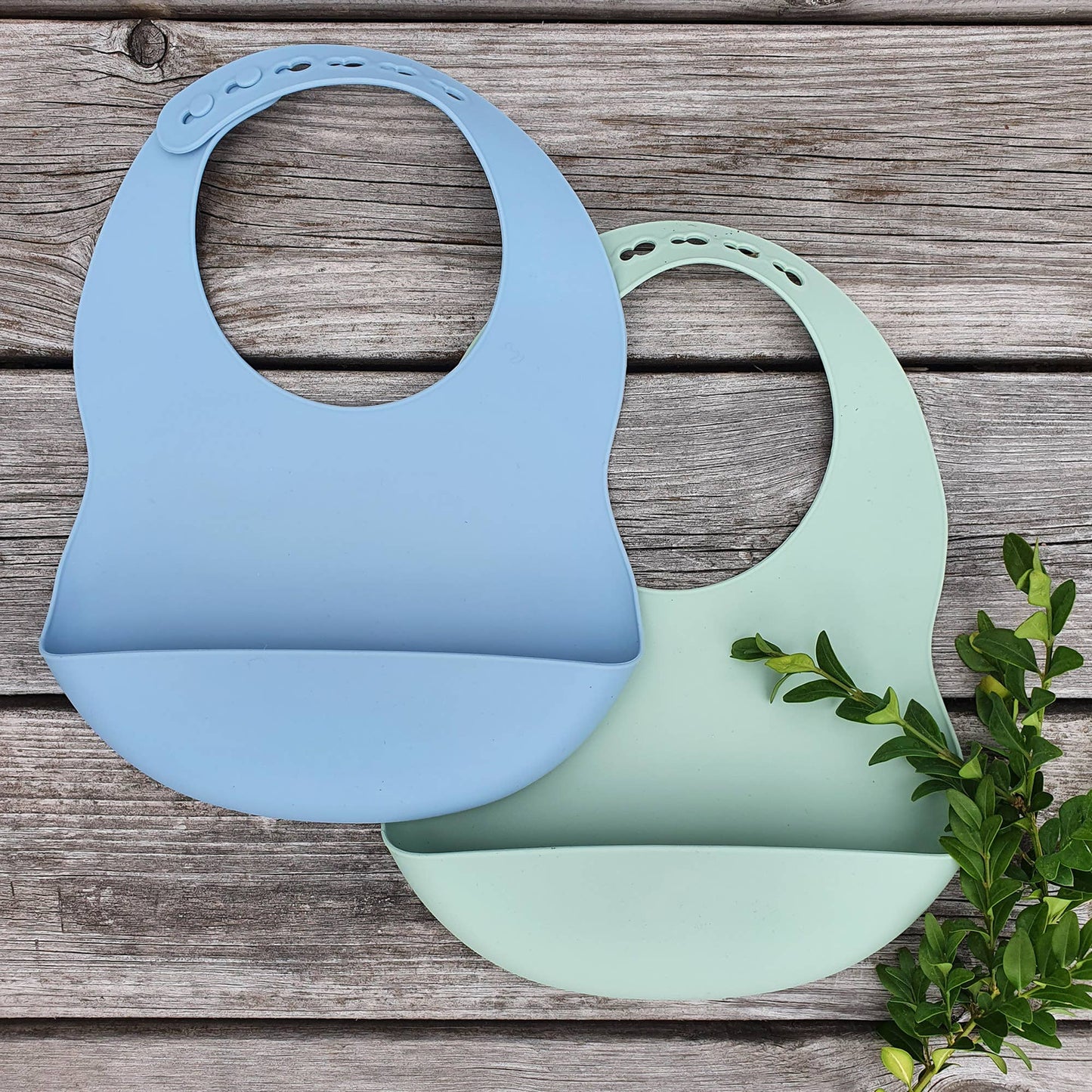 Summerville organic Haklapp Silikon 2-pack Blå-Grön