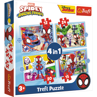 KÄRNAN, PUSSEL, TREFL - 12+15+20+24 BIT MARVEL SPIDEY