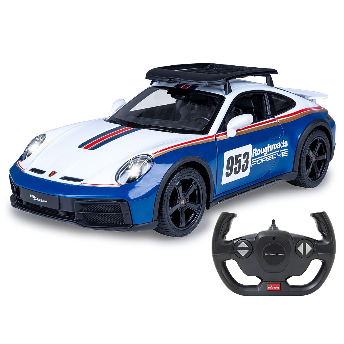 JAMARA Porsche 911 Dakar Performance 1:14 blue 2,4GHz door manual