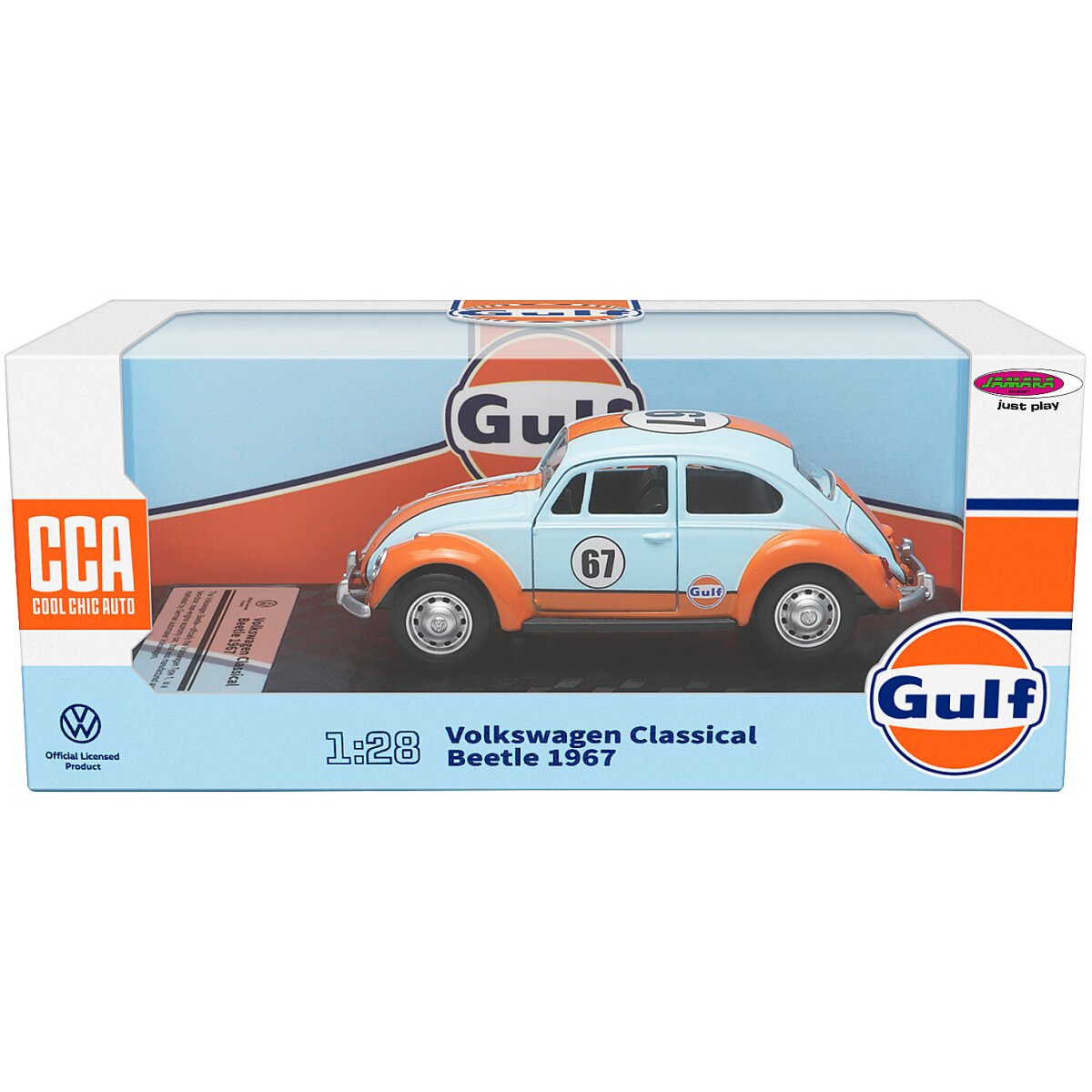 JAMARA Volkwagen Classical Beetle 1967 Diecast 1:28 light blue incl. Button cells