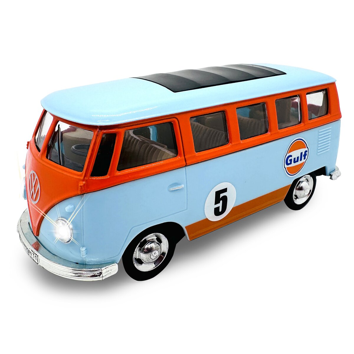 JAMARA Volkwagen T1 Diecast 1:30 light blue incl. Button cells