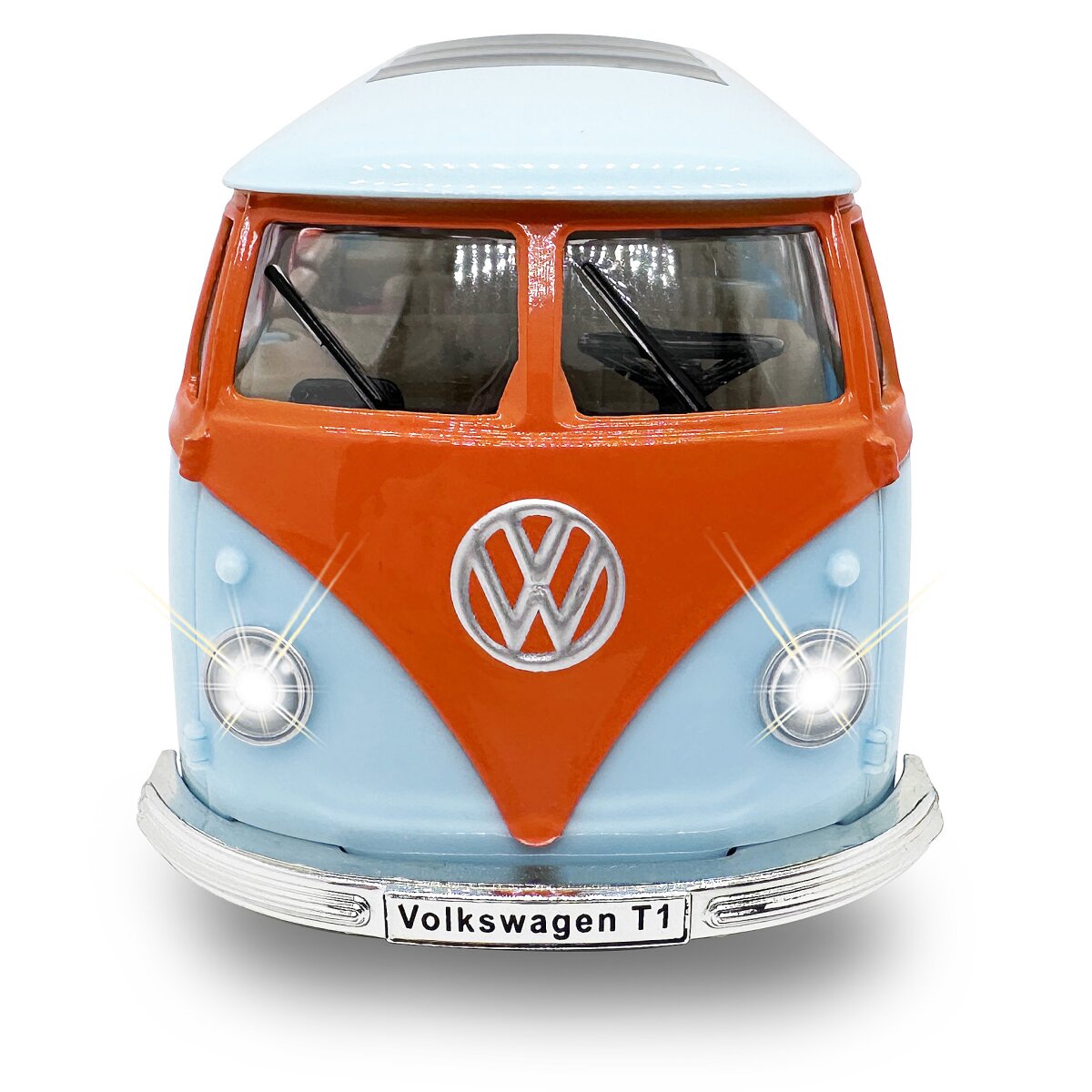 JAMARA Volkwagen T1 Diecast 1:30 light blue incl. Button cells