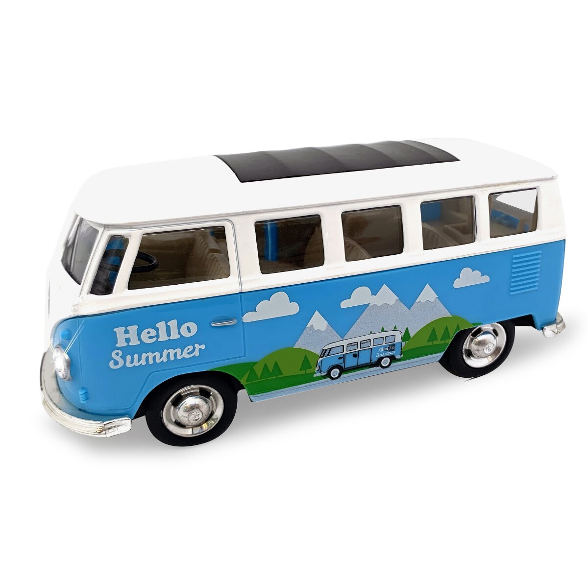 JAMARA Volkswagen T1 Diecast 1:30 blue incl. Button cells