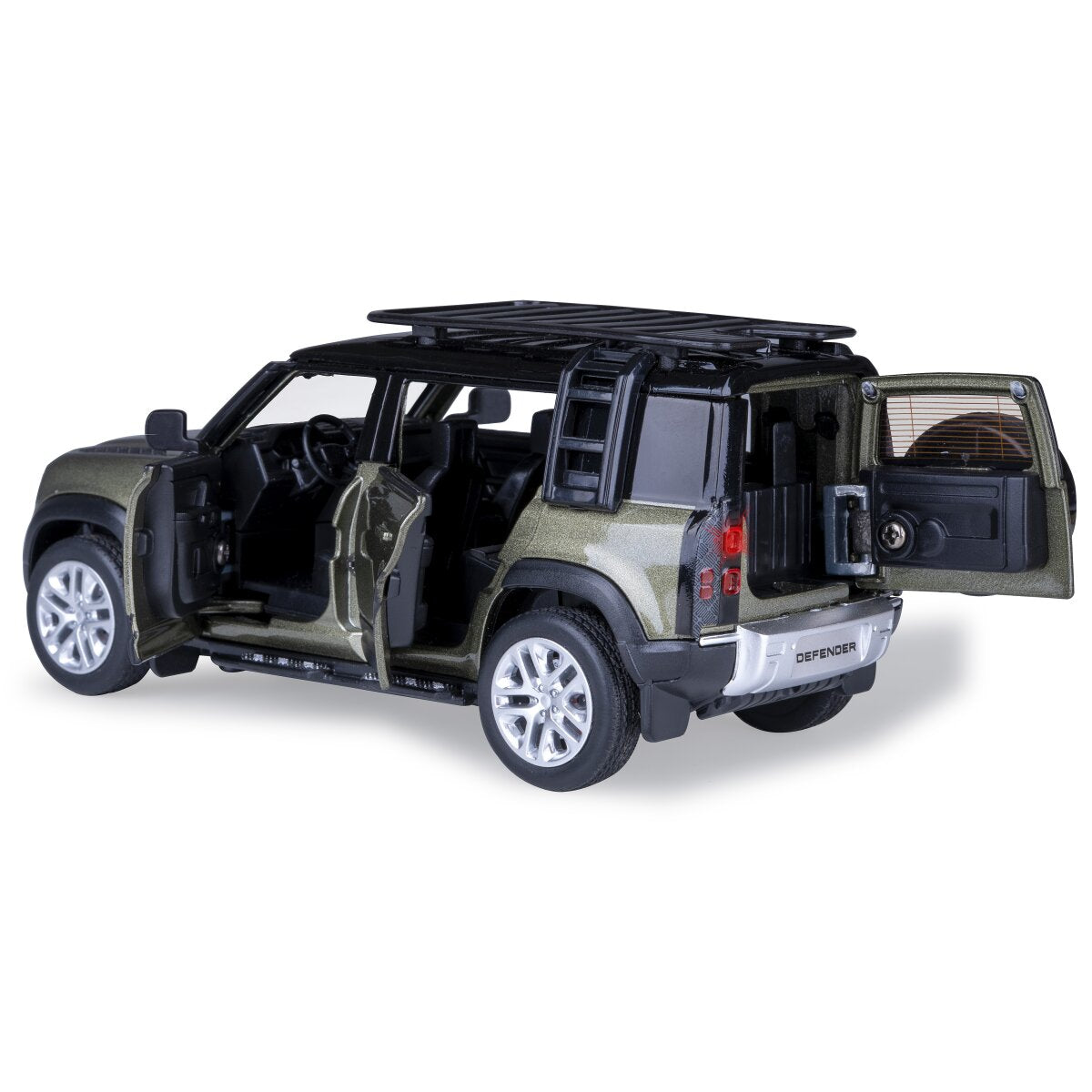 JAMARA Land Rover Defender 110 Diecast 1:32 green incl. Button cells