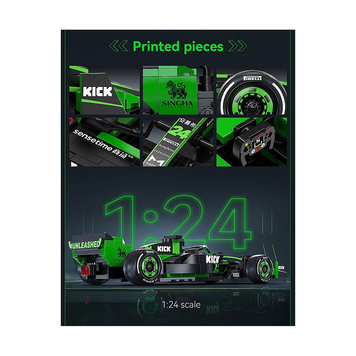 JAMARA CaDA KICK Sauber F1® Team C44 - 2024 1:24 green Bricks