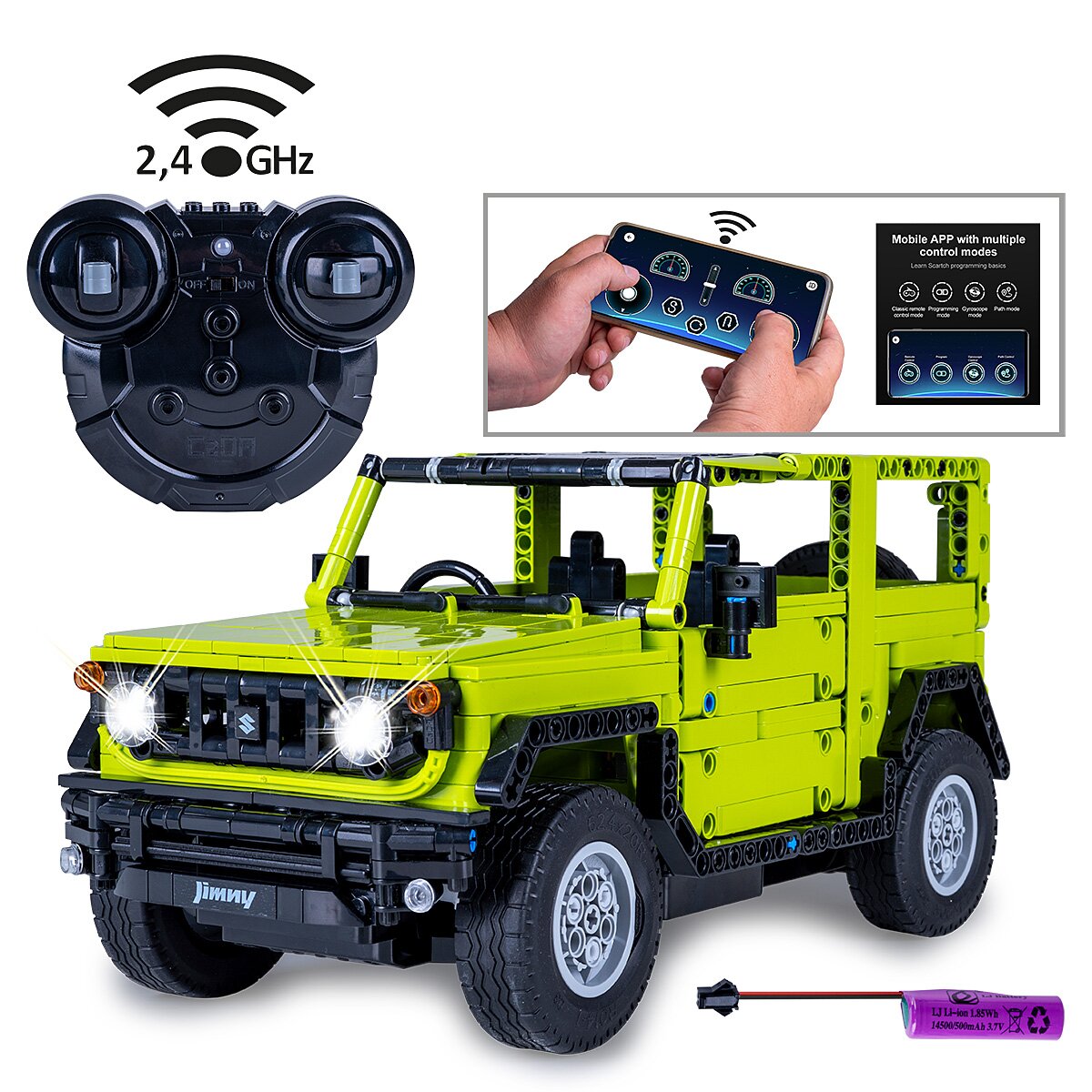 JAMARA CaDA Suzuki Jimny 1:12 green 2,4GHz Bricks