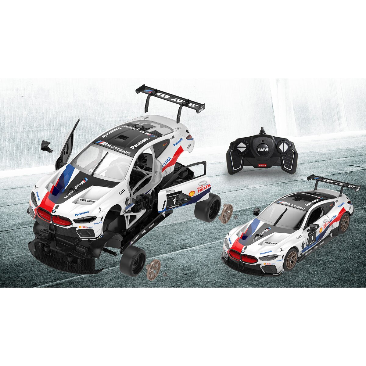 JAMARA BMW M8 GTE 1:18 white 2,4GHz Kit