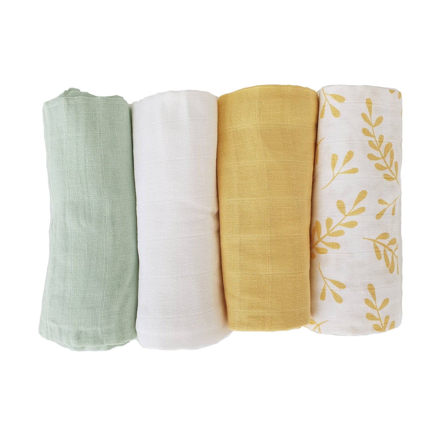 Summerville organic Ekologiska muslinfiltar 4-pack blommig gul