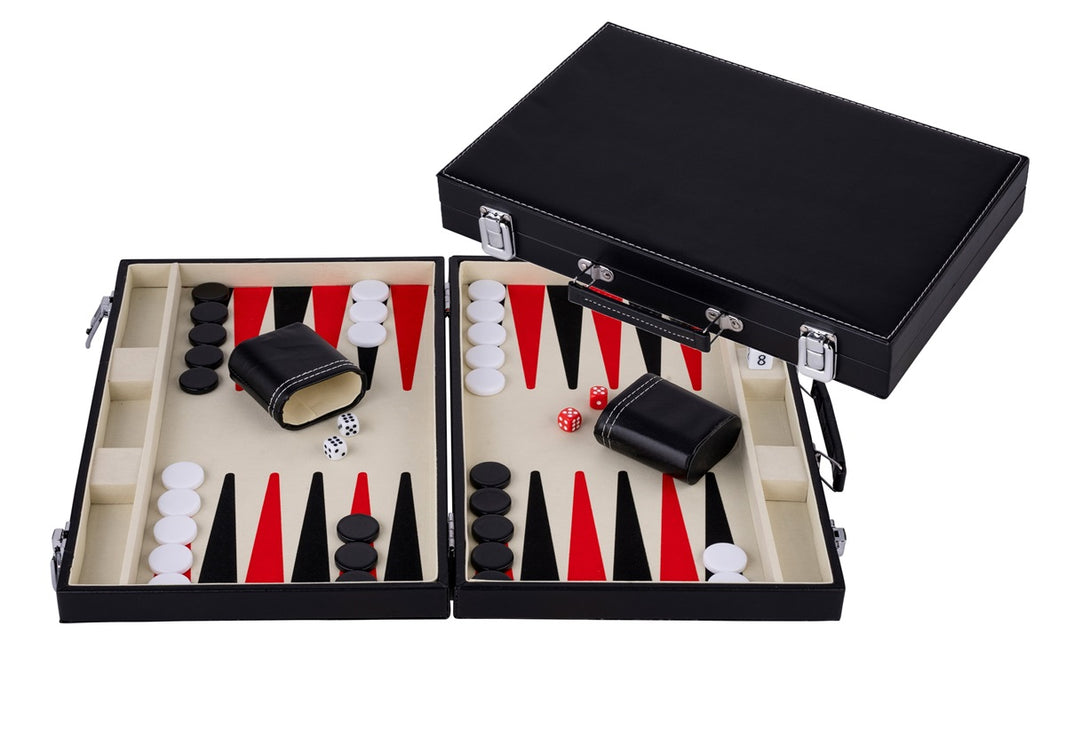 Engelhart - Backgammon i PU-läderfodral