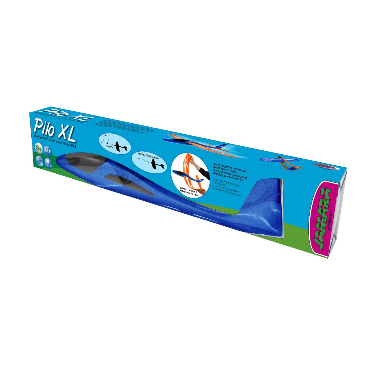 JAMARA Pilo XL Foam Hand Launch glider EPP wing orange fuselage blue